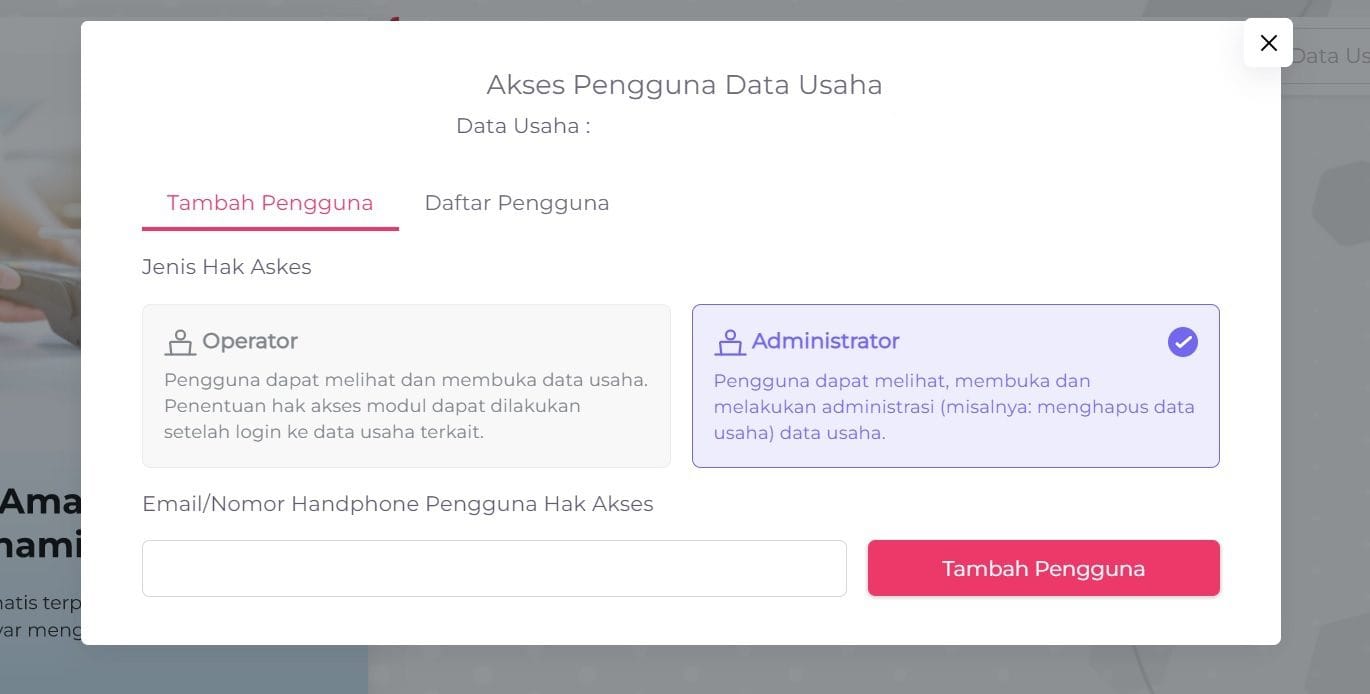 cara tambah pengguna accurate online